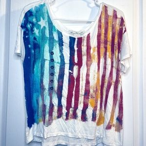 American Rag Flag Crop Tee, Size L., NWT